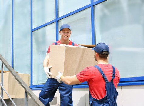 A removals van and moving boxes prepared for a Crystal Palace property move