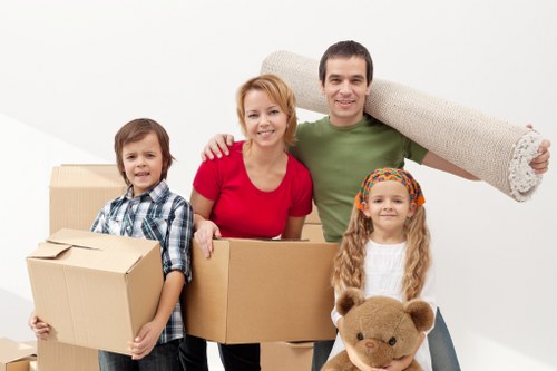 Preparation checklist for a residential move in Crystal Palace with labelled moving boxes