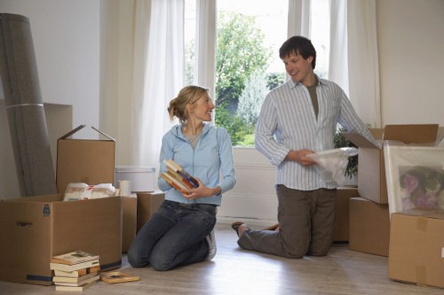 Packed boxes and furniture ready for careful transport during Crystal Palace removals